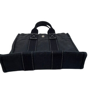 Hermes Garden Party Black Canvas Tote Bag